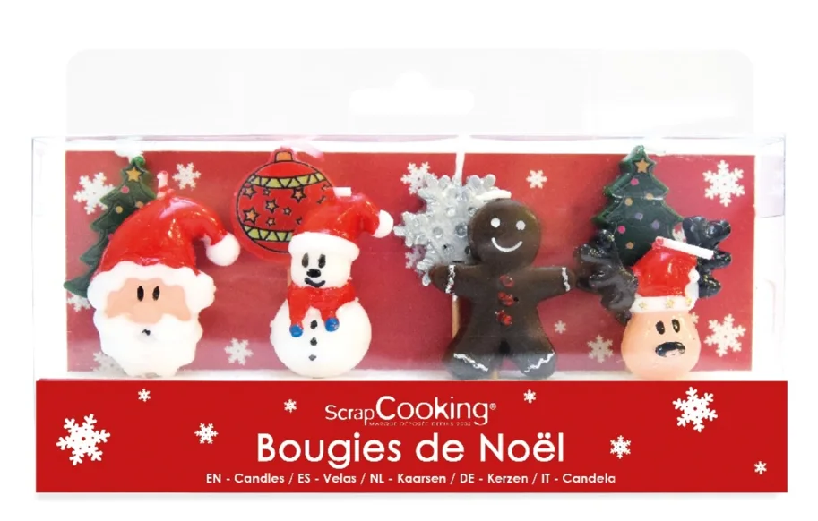 8er Set Kerzen Weihnachtsmotiv