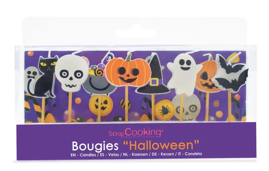 8er Set Kerzen Halloweenmotiv