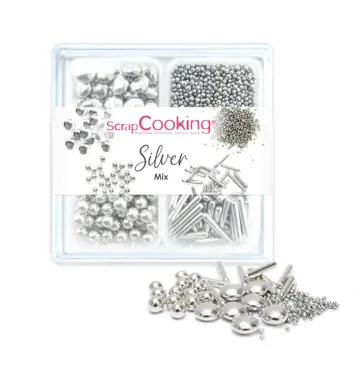 4er Set Zuckerstreusel Mix silber 63g