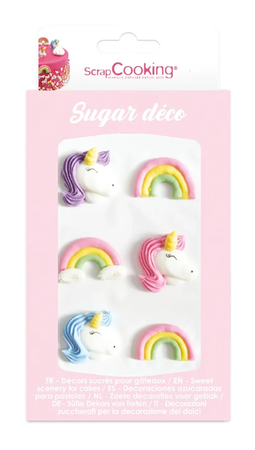 6 Stk. Zuckerdekor Einhorn