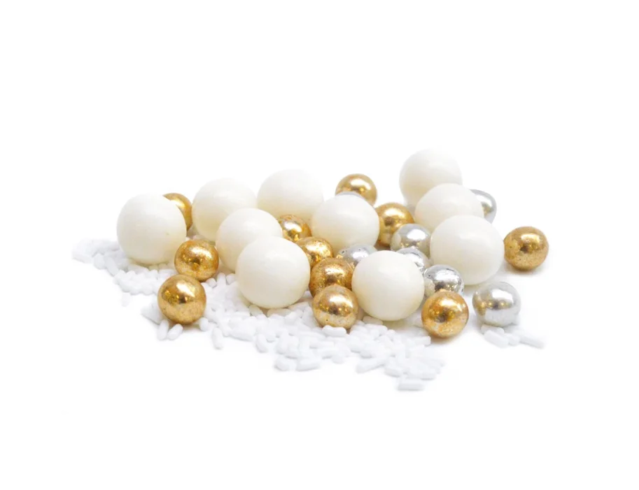 Zuckerstreusel Perlen gold silber weiss 80g
