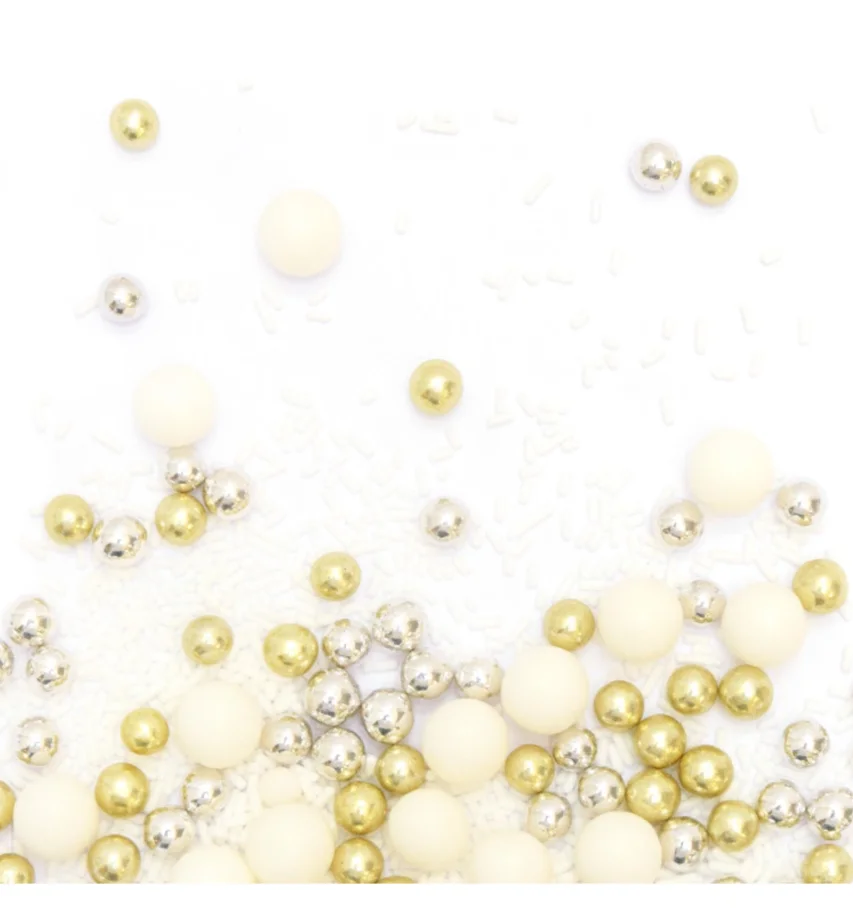 Zuckerstreusel Perlen gold silber weiss 80g