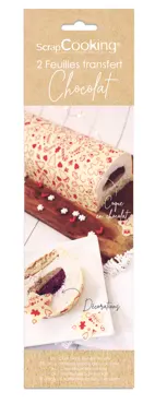 2er Set Transferbögen Weinachtsmotive Schokogeschmack rot