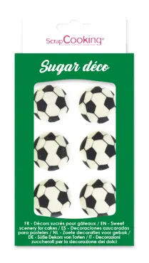6 Stk. Zuckerdekor Fussball