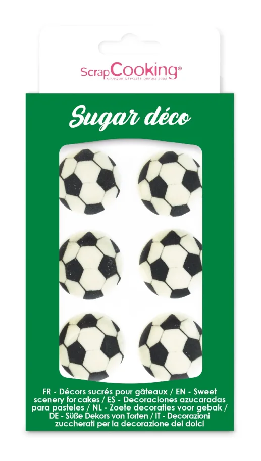 6 Stk. Zuckerdekor Fussball