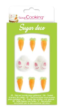 8 Stk. Zuckerdekor Hasen und Möhren