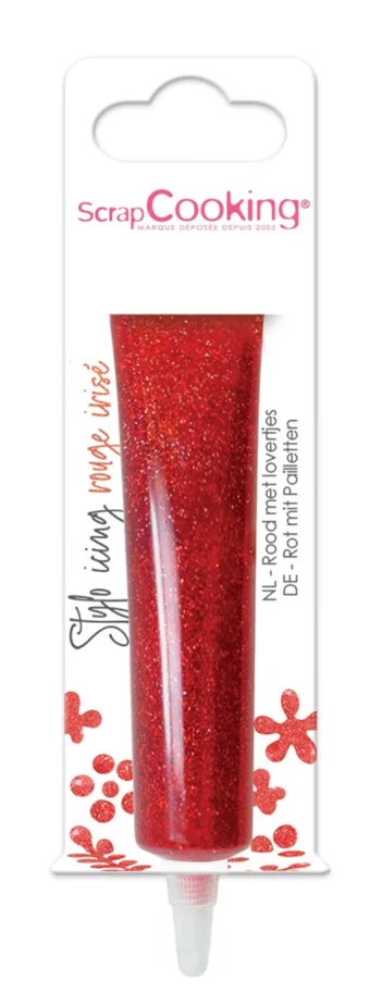 Zuckergussstift rot glitzernd, 26g