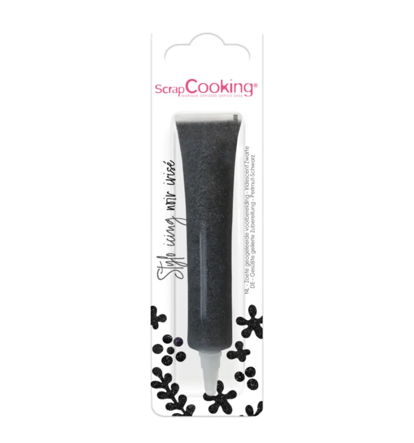 Icing Zuckergussstift schwarz glitzernd, 26g