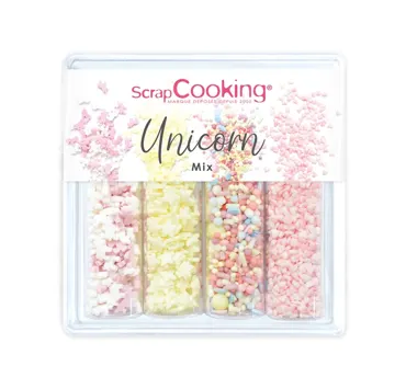 4er Set Zuckerstreusel Mix Einhorn pastell 60g