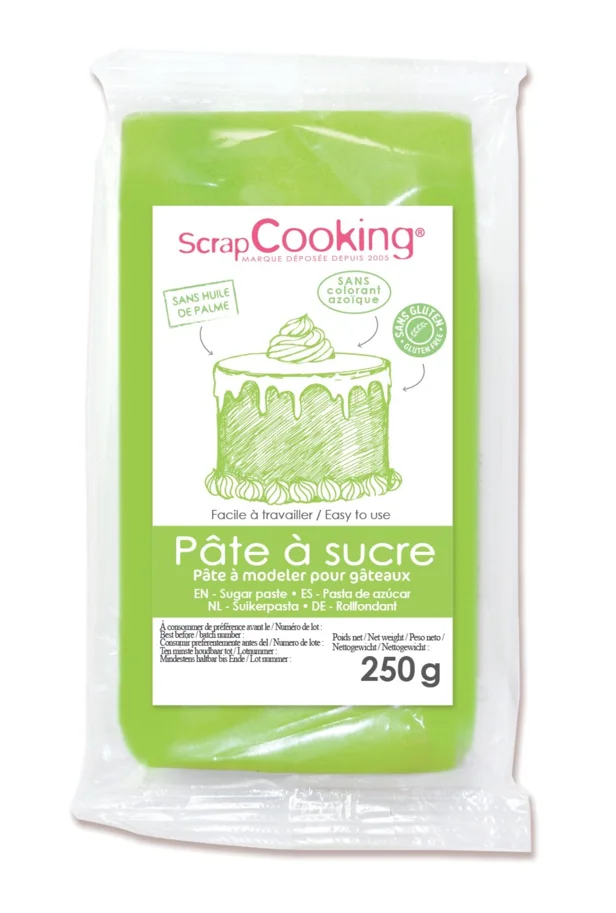 Zuckerpaste vanille Aroma hellgrün 250g