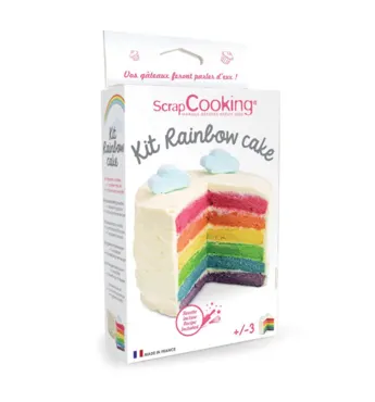 Set Regenbogen Cake mit 4 Farbpulver