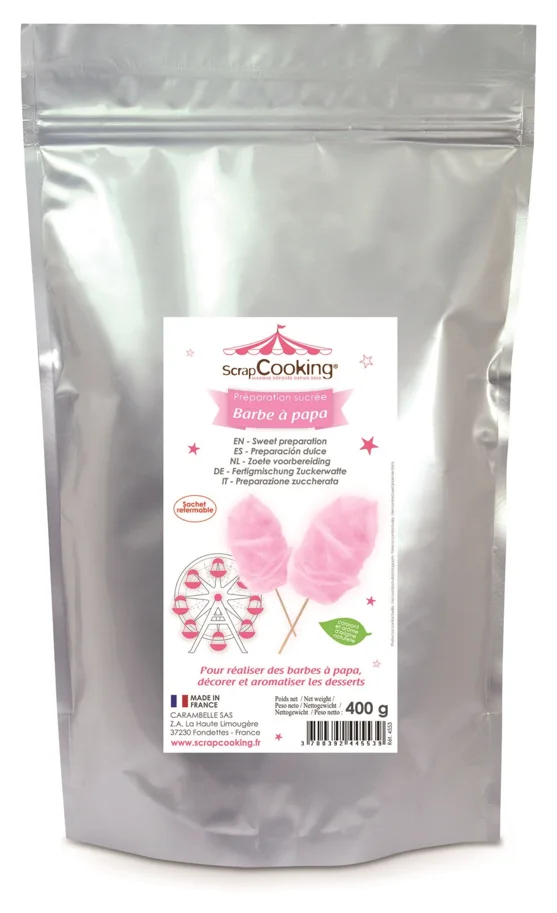 Fertigmischung Zuckerwatte Bonbongeschmack rosa 400g
