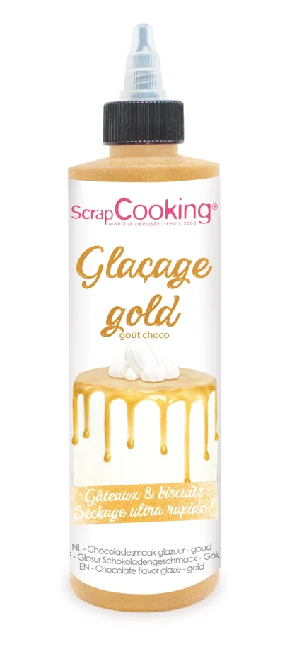 Schokoladengeschmacksglasur Drip Cake, gold, 130g