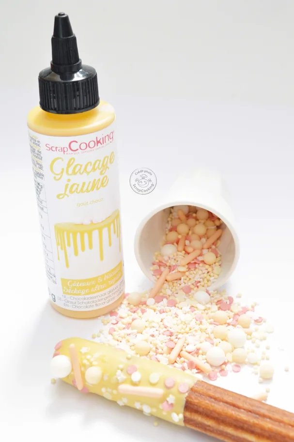 Schokoladengeschmacksglasur Drip Cake, gelb 130g