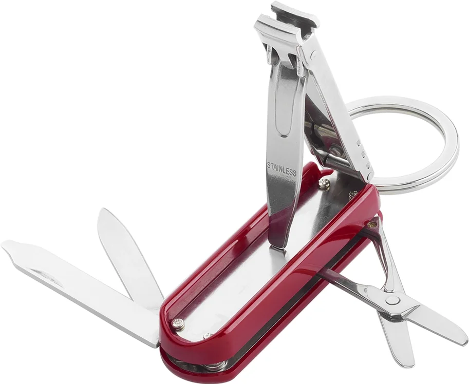 Multi-Tool m. Schlüsselanhänger, rot, 57 mm
