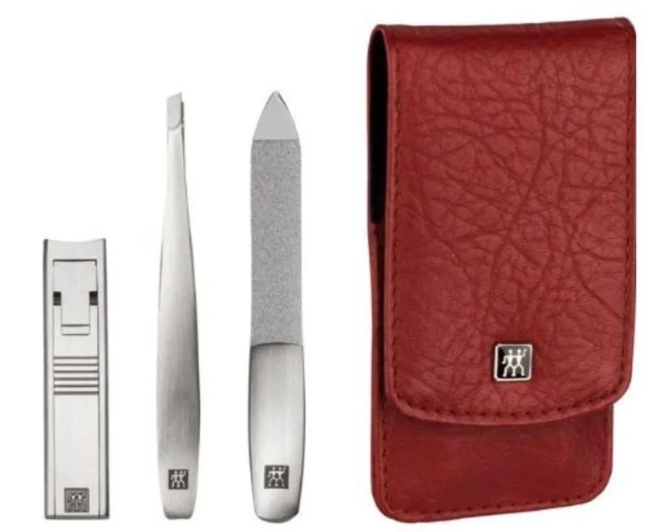 3tlg. Taschen-Etui, rot