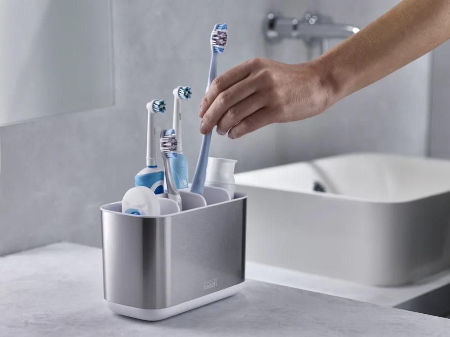 EasyStore Steel grosser Zahnbürstenhalter Weiss
