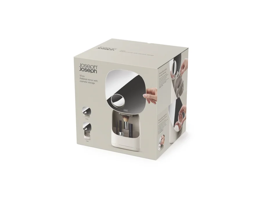 Viva Sockelspiegel mit kosmetischem Organizer, 21x18.5x23cm