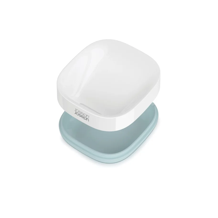 Slim Compact Seifenbehälter weiss h. blau, 7.4x7.9x3.6cm
