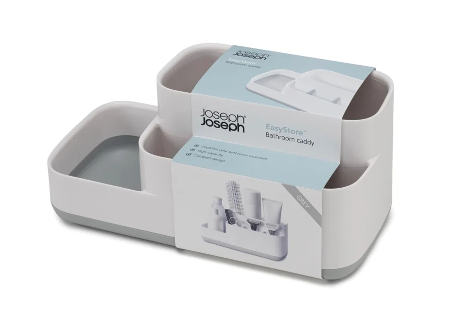 EasyStore Badezimmer Caddy weiss grau, 5x12x12cm