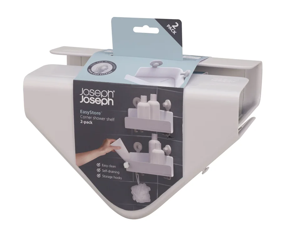 2er Set EasyStore Eckduschablage weiss