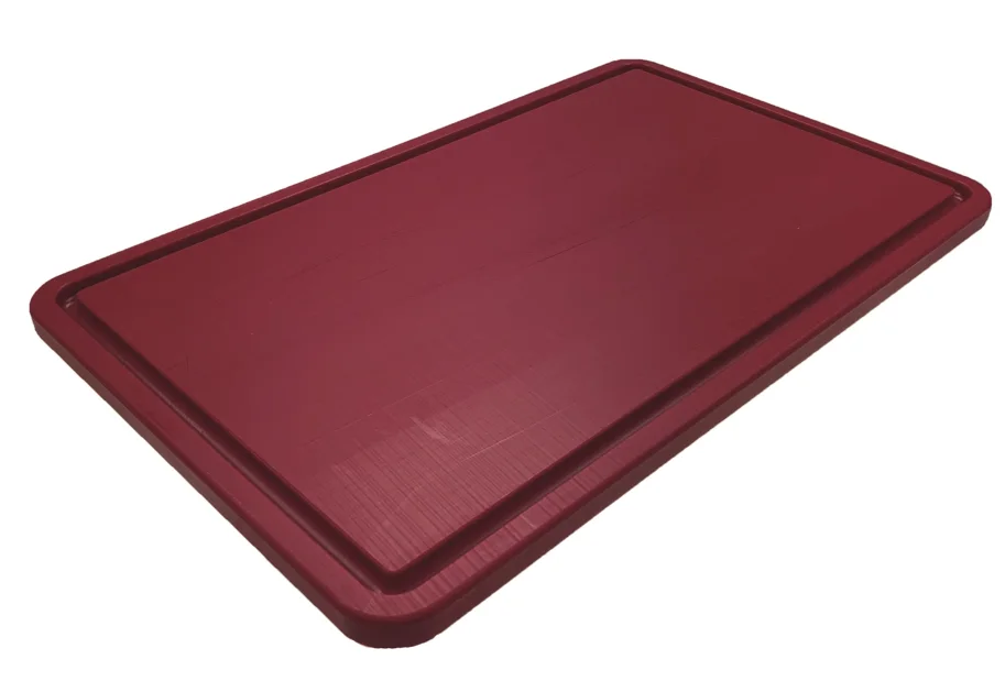 Schneidebrett GN 1/1 H2cm rot mit Saftrille