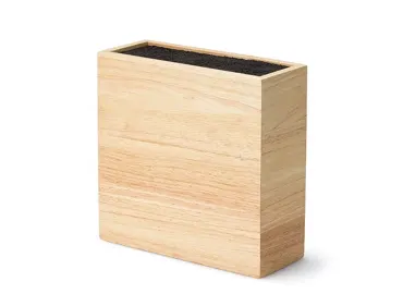 Gummibaum Messerblock m.flexiblem Einsatz, 21,5x22x8,5cm