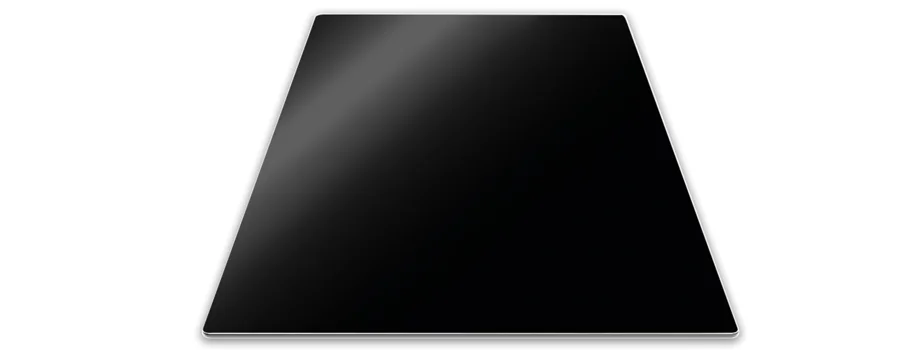 Glaskeramik Abdeckung 50x28cm Oberfläche geriffelt schwarz