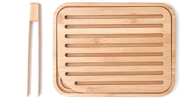 Brotbrett mit Toastzange, 26x20cm