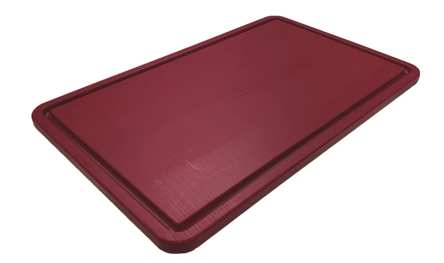 Schneidebrett GN 1/2 H2cm rot mit Saftrille