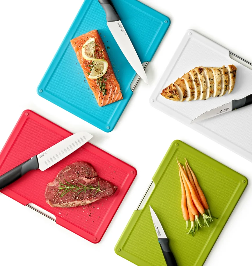 Folio Plus Messer + Schneidebrett Set 8tlg. Multicolour