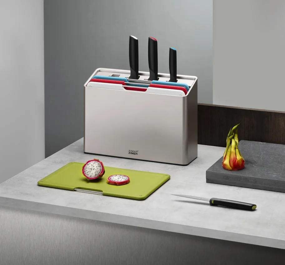 Folio Plus Messer + Schneidebrett Set 8tlg. Multicolour