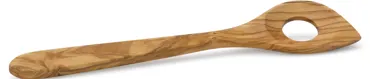 Olivenholz Kochlöffel mit Ecke und Loch 30cm
