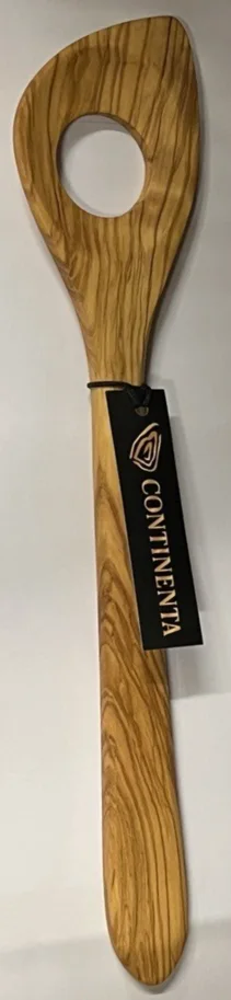 Olivenholz Kochlöffel mit Ecke und Loch 30cm