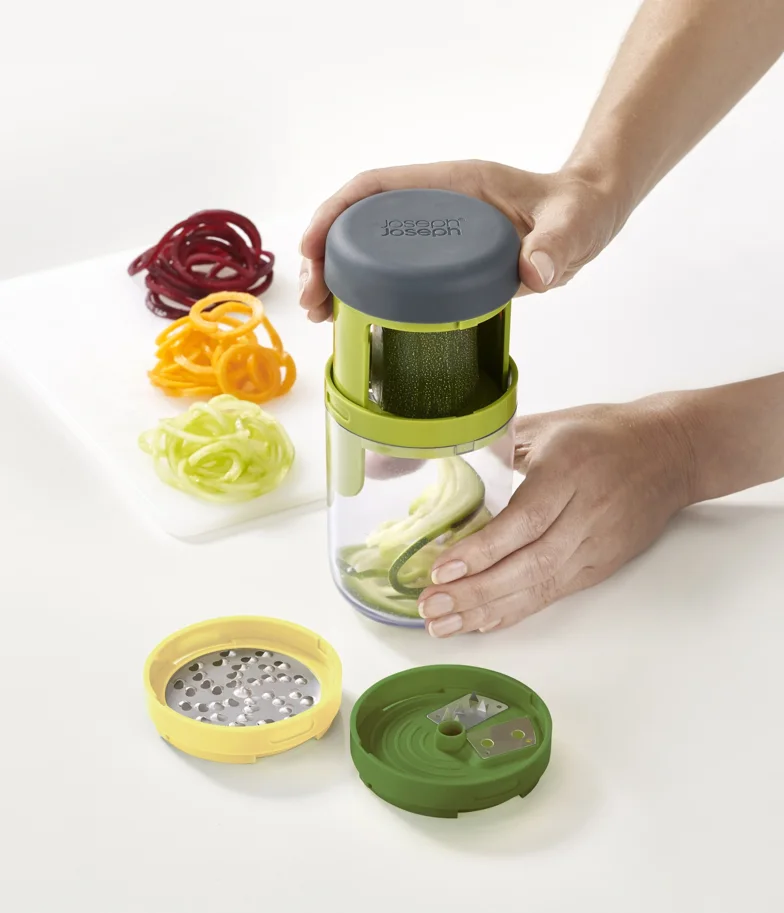 Spiro Spiralizer mit 3 Klingen und Behälter, Ø7.8, H:16cm