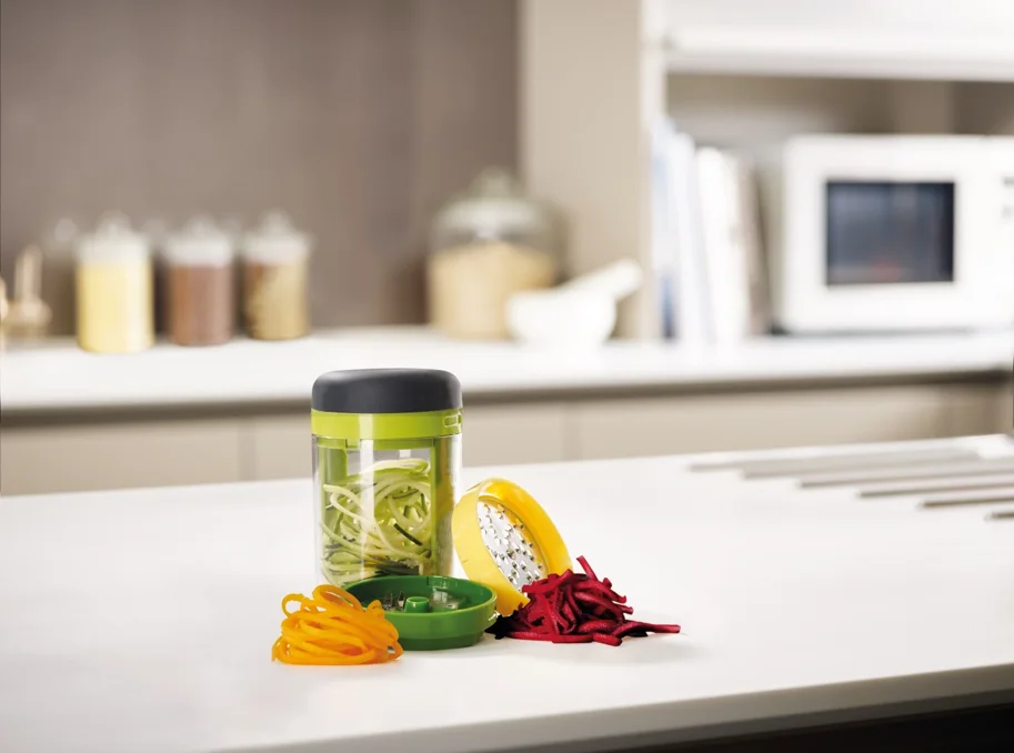 Spiro Spiralizer mit 3 Klingen und Behälter, Ø7.8, H:16cm