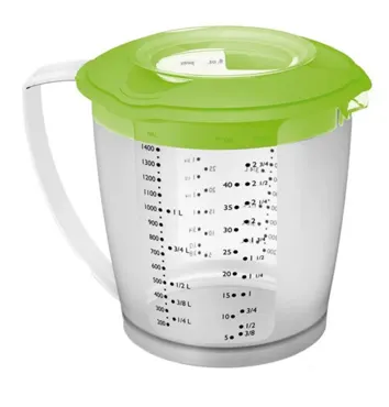 Rührbecher m. Deckel Helena, apfelgrün, D14.8 H15cm, 1.4