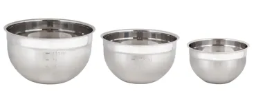 Rührschüsselset, Edelstahl, 3er Set, 26cm, 22cm, 18cm