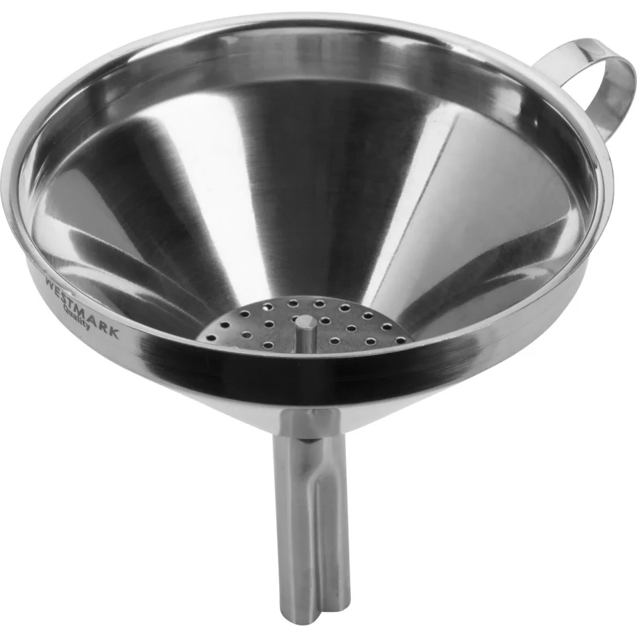 Flaschentrichter m. Sieb, O: D12cm, U: D1-1.3cm, 15x13x12