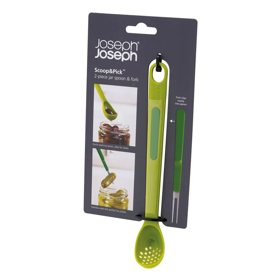 2er Set Scoop Pick Löffel Gabel, grün