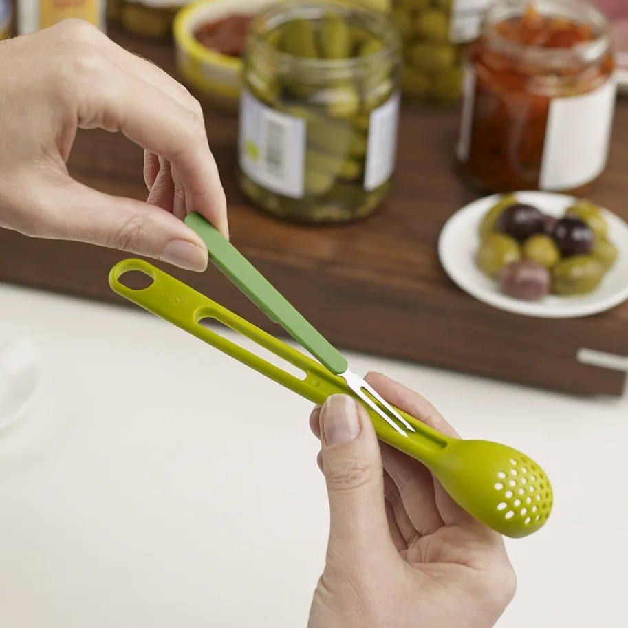 2er Set Scoop Pick Löffel Gabel, grün