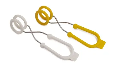 2er Set O-Tongs Eierzange, gelb weiss, 17x4x4.6cm