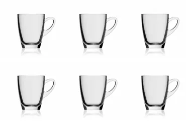 6er Set Kenia Glas Henkelbecher breit 31cl, Aligro