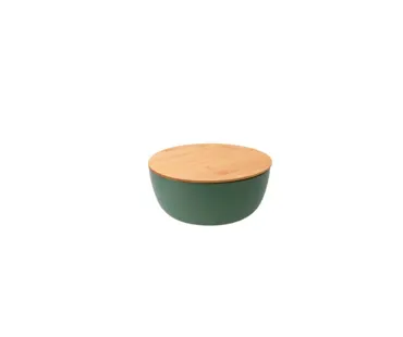 Salatschüssel mit Bambusdeckel, grün, D23.5cm