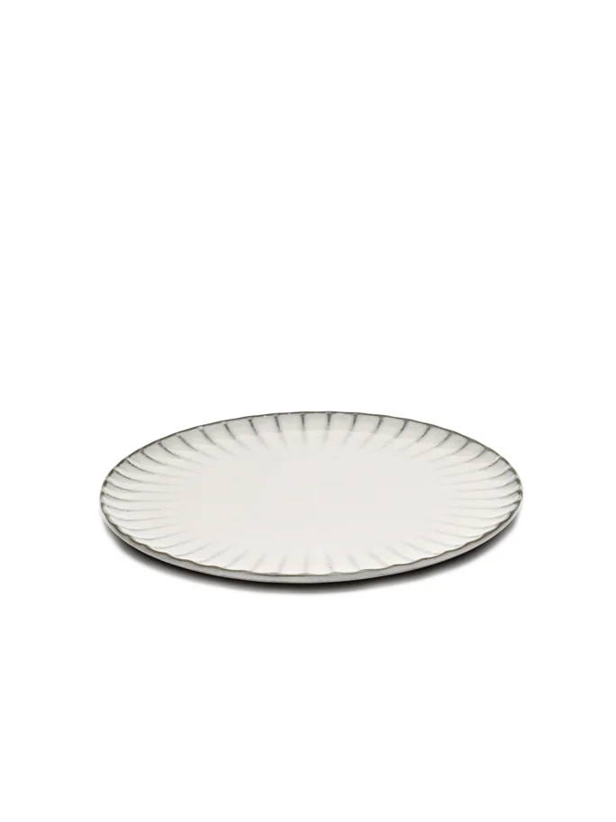 Inku Teller flach L D24cm H1.7cm weiss