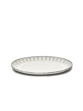 Inku Teller flach oval S L25cm B17.5cm H1.7cm weiss