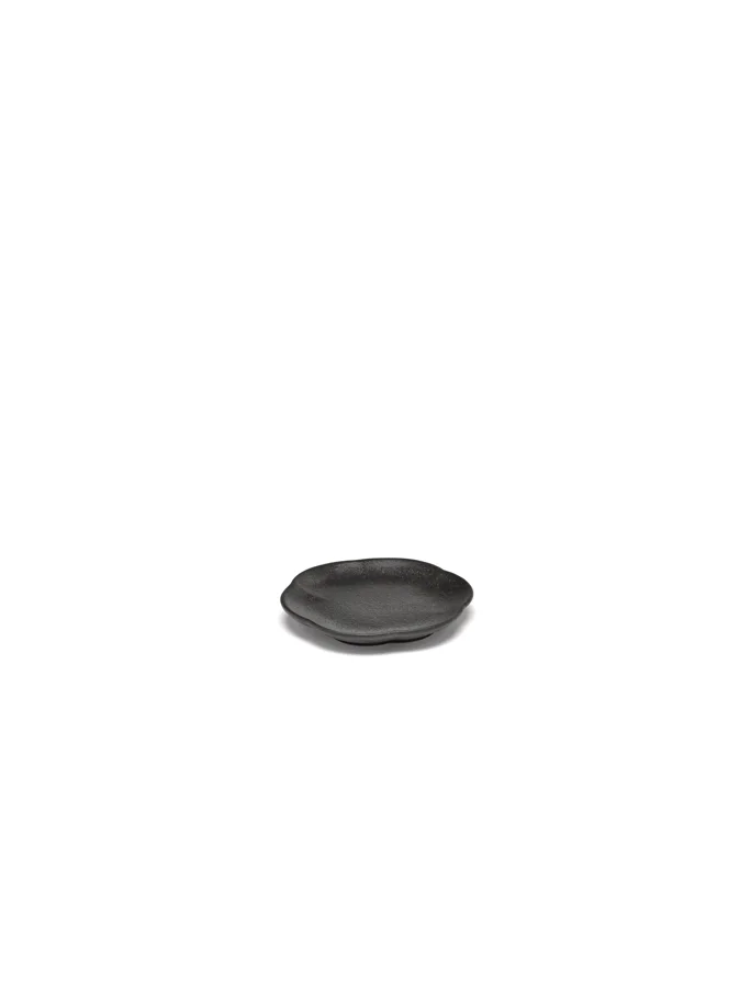 Inku Teller flach geriffelt S D8.9cm H1.3cm schwarz
