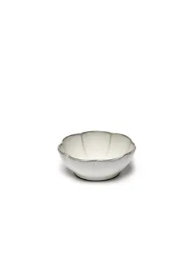 Inku Schale geriffelt L D13cm H5cm weiss