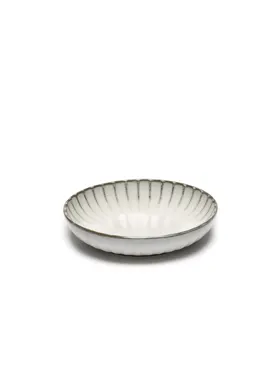 Inku Teller tief geriffelt S D19cm H4cm weiss