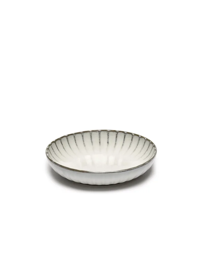 Inku Teller tief geriffelt S D19cm H4cm weiss